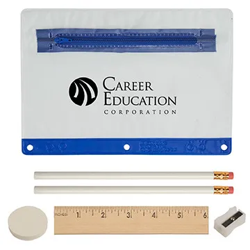 School Supply Kit Translucent Vinyl Pouch - 9 x 6 in - product view 4