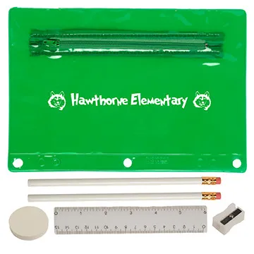 School Supply Kit Translucent PVC Pouch - 9 x 6 in - product view 3
