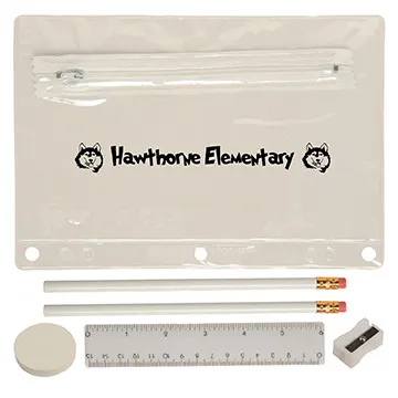 School Supply Kit Translucent PVC Pouch - 9 x 6 in - product view 4