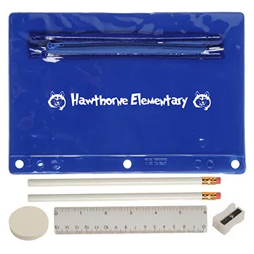 School Supply Kit Translucent PVC Pouch - 9 x 6 in - product view 5
