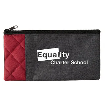 School Pouch Quilted Polyester Zippered - 9 x 4.75 in - product view 2