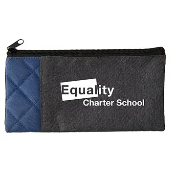 School Pouch Quilted Polyester Zippered - 9 x 4.75 in - product view 3