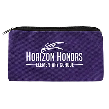 School Pouch Non-Woven RPET Zippered - 9 x 5 in - product view 7
