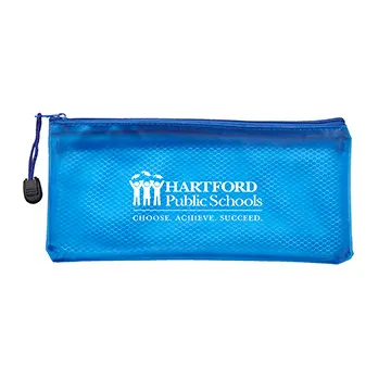 Pencil Pouch PVC Mesh Divider School Supplies - 9 x 5.75 in