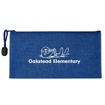 School Pouch Heathered Polycanvas Zippered - 9 x 4.4 in