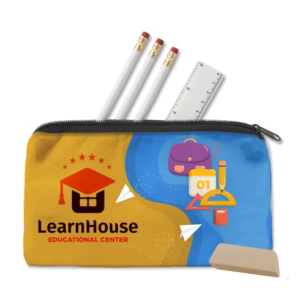 School Kit Sublimated with Supplies - 9 x 5 in - product view 2