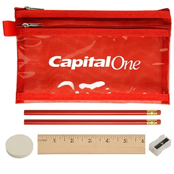 School Kit Translucent PVC Dual Zipper - 8.25 x 4.9 in - product view 6