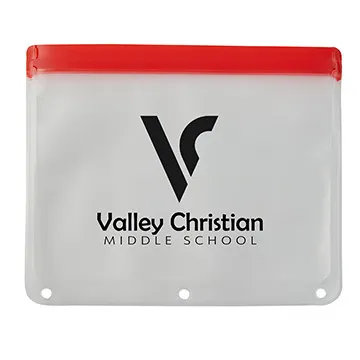 School Pouch PEVA Washable Zip-Lock - 9 x 8 in - product view 2