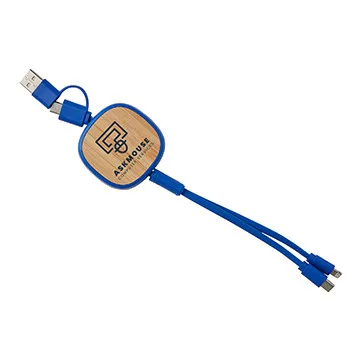 Charging Cable Bamboo Retractable 3-in-1 - 3 ft - product view 7