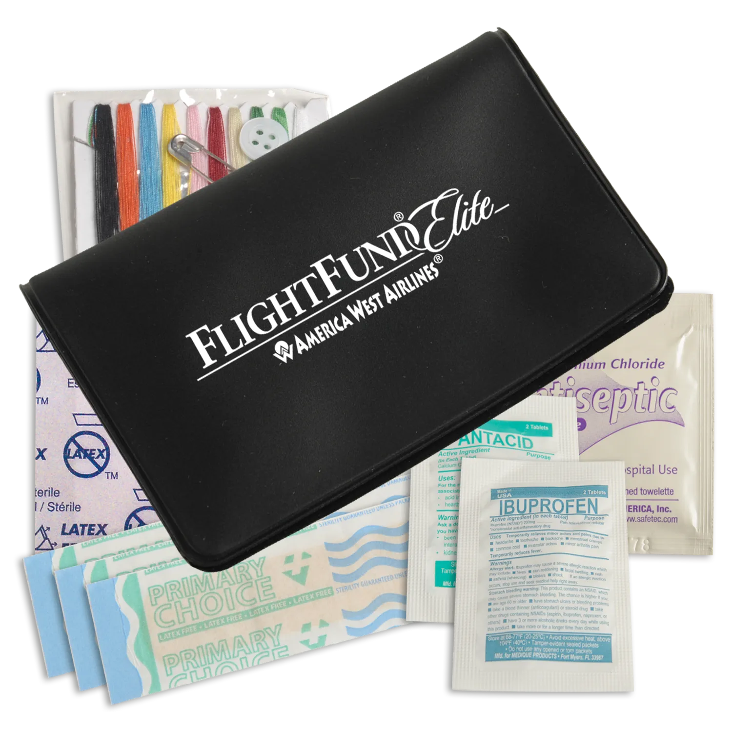 Travel First Aid Kit with Sewing Kit - 4.5 x 2.9 in