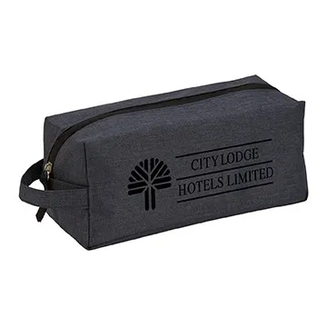 Dopp Kit Heathered Polyester Zippered - 9.25 x 4 in