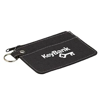 Card Wallet Heathered with Zippered Compartment - 4.88 x 3.63 in