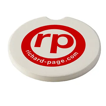 Car Coaster Ceramic Absorbent with Finger Notch - 2.5 in