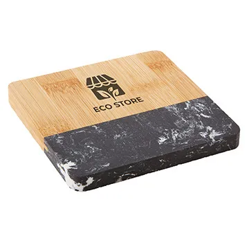 Coaster Bamboo and Marble Combo with EVA Pads - 3.88 x 4 in - product view 1
