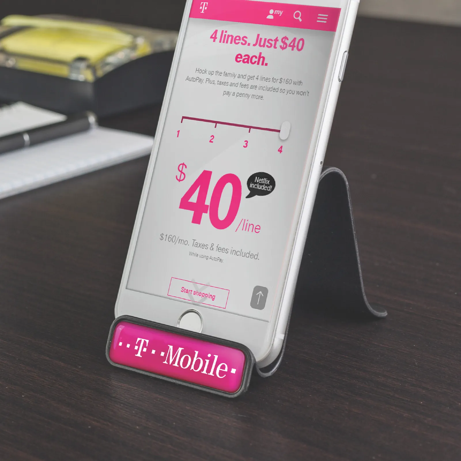 Phone Stand Wave Design with Pen Holders - 3 x 2 in