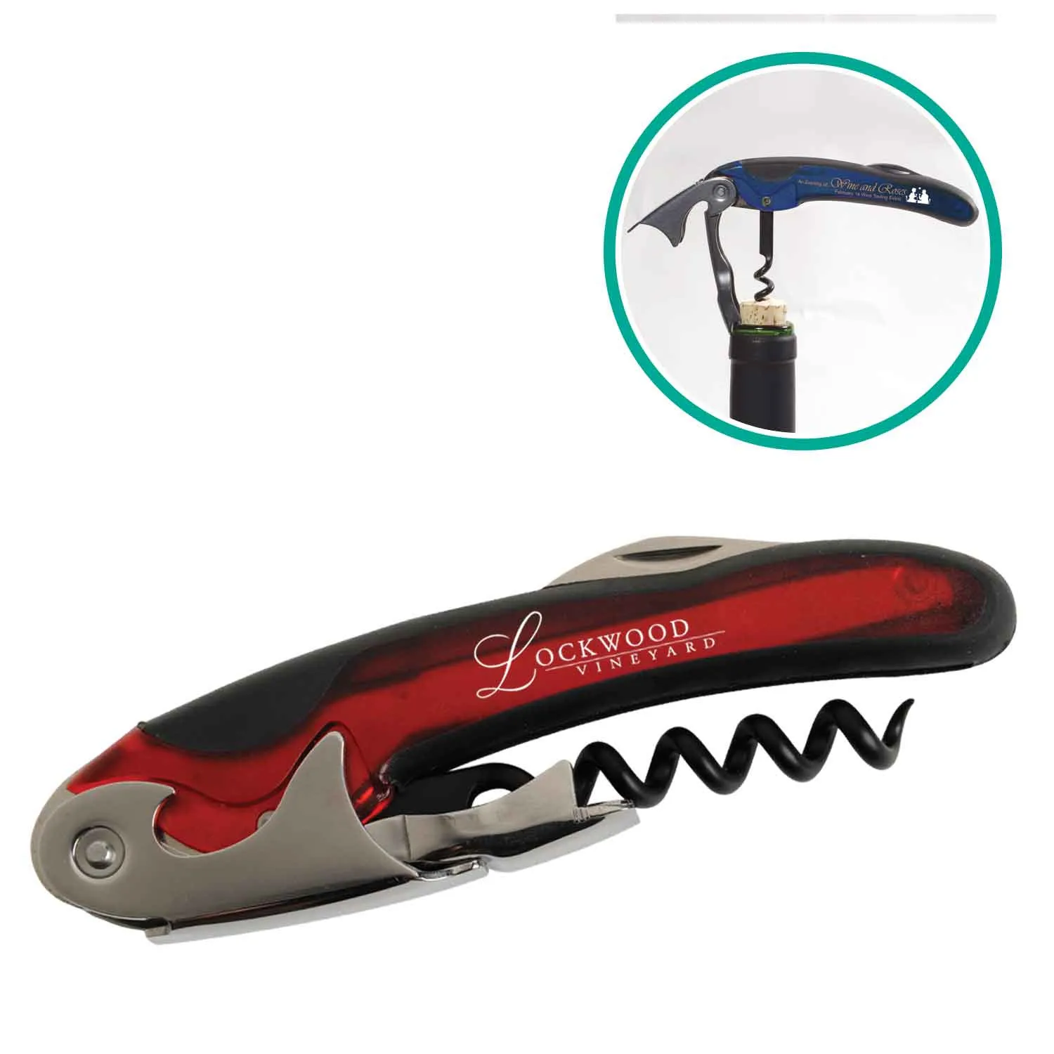 Wine Opener Bordeaux with Rubber Grip - 4.5 x 1.5 in