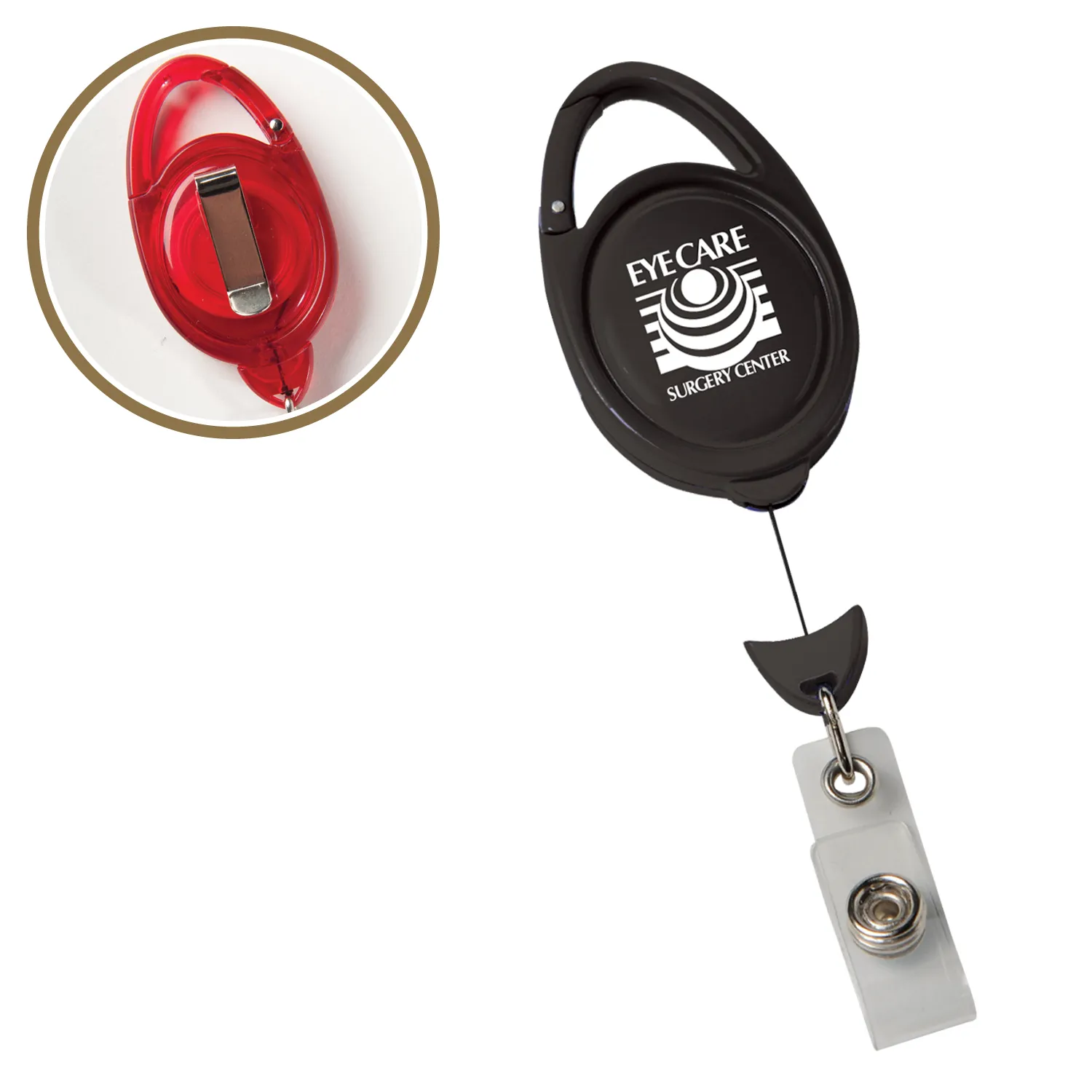 Badge Reel Clip-On with Carabiner and Snap Lock - 30 in