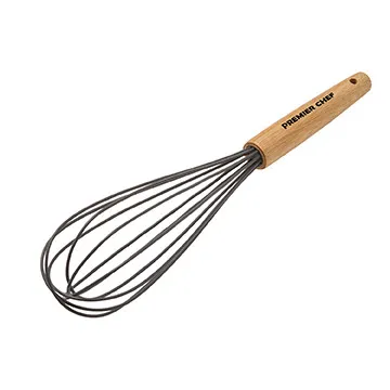 Silicone Whisk Heat Resistant Bamboo Handle - 13 x 2.5 in