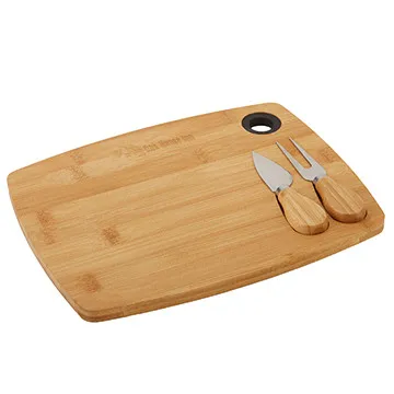 Bamboo Cheese Board Set with Magnetic Tools - 3 Piece