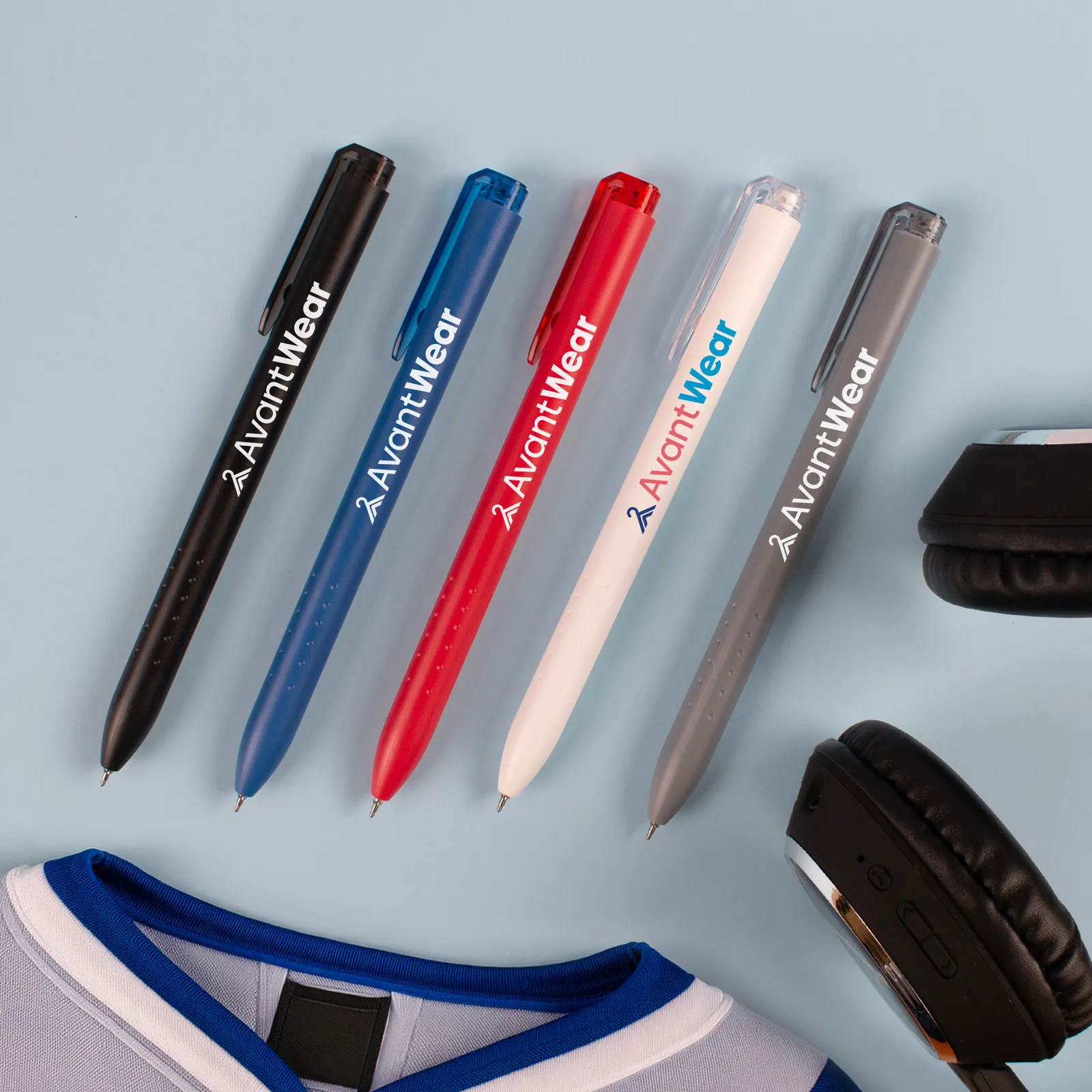 Gel Pen Blue Ink Translucent Top Etched Grip - 5.7 in - product view 2