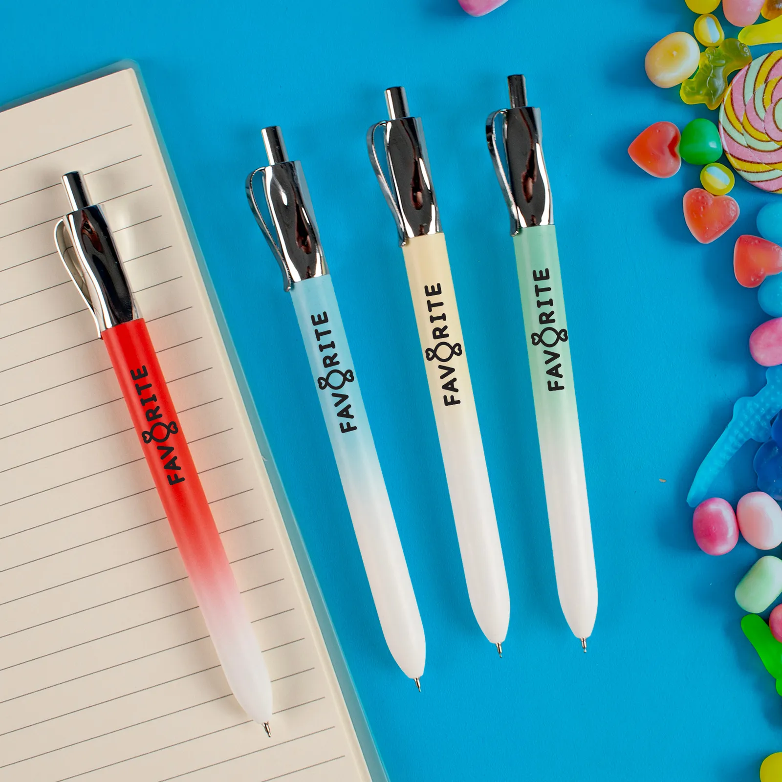 Gel Pen Chrome Ombre Barrel Metal Clip - 5.7 in - product view 1