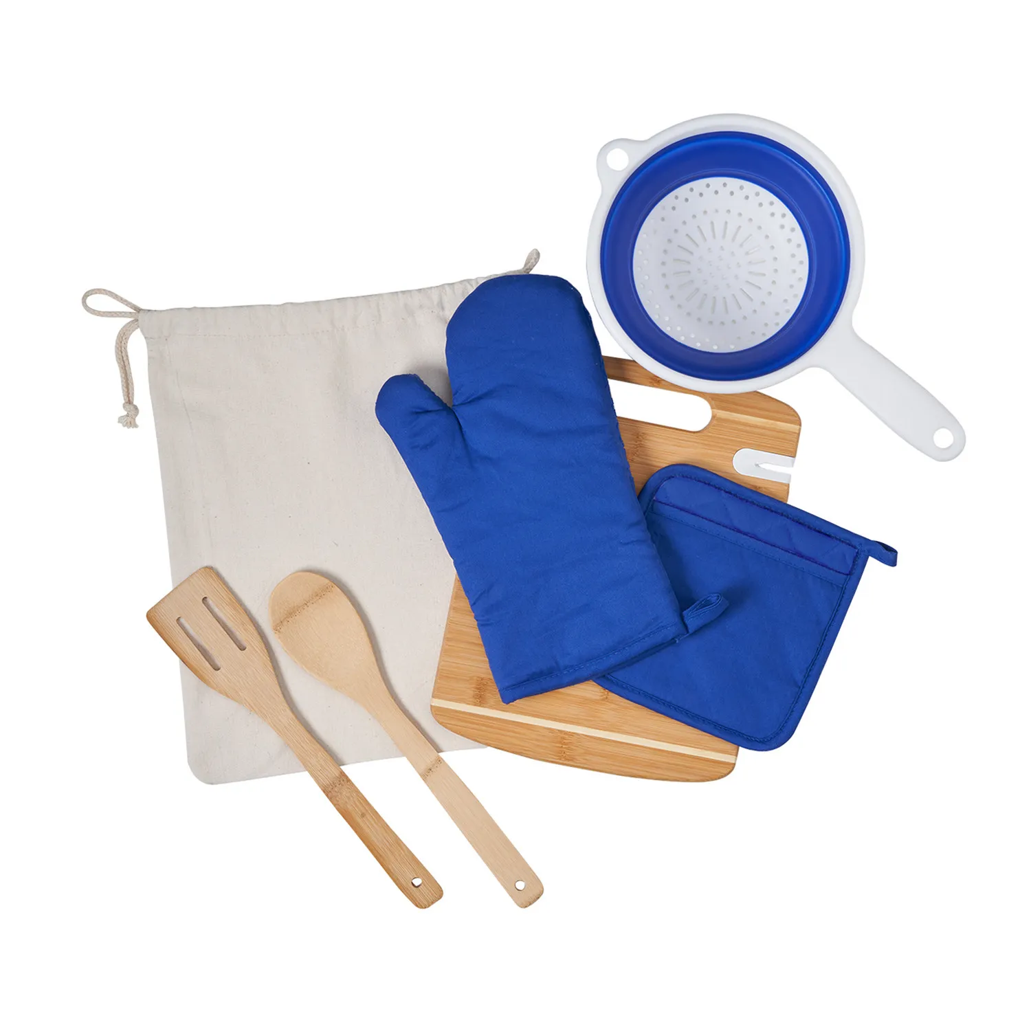 Kitchen Kit Deluxe Silicone and Bamboo with Cutting Board - product view 1