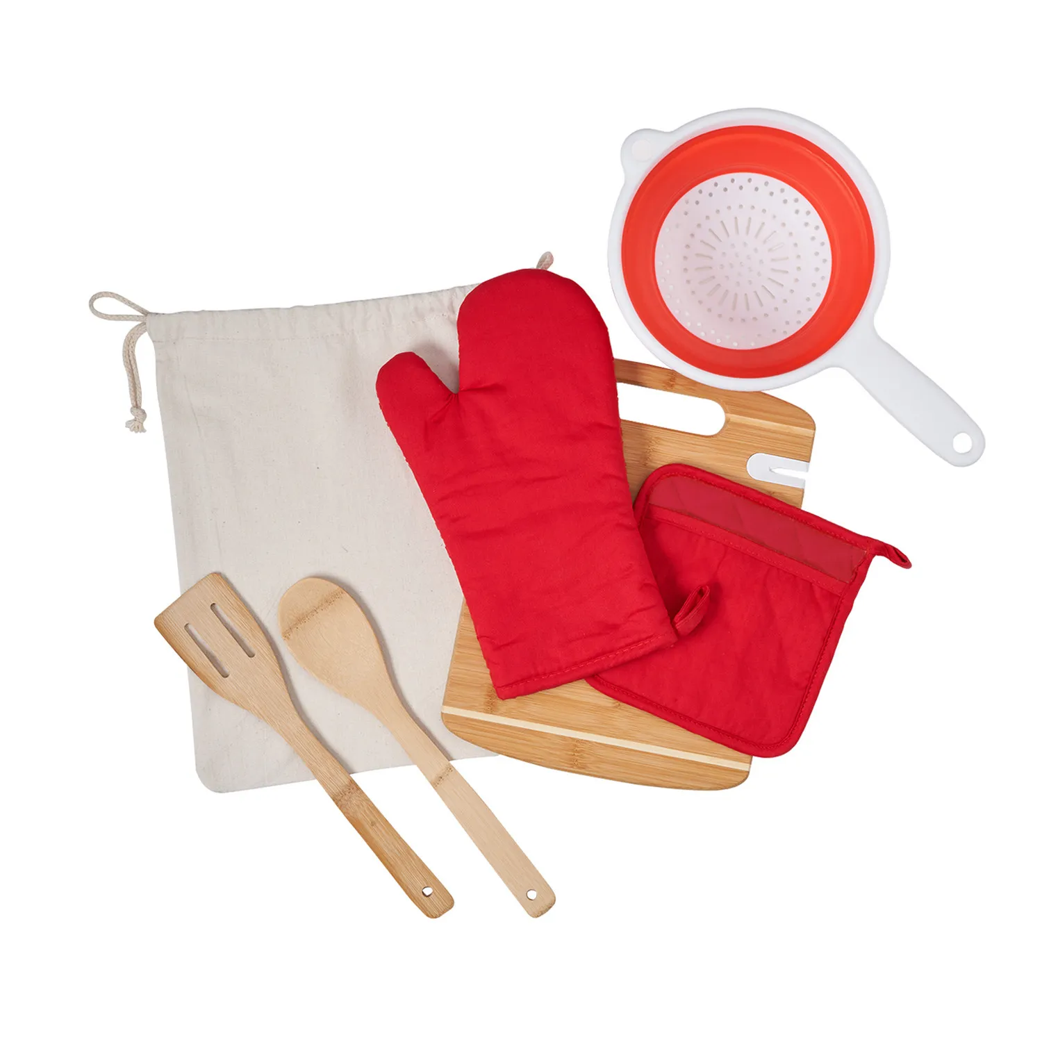 Kitchen Kit Deluxe Silicone and Bamboo with Cutting Board - product view 4