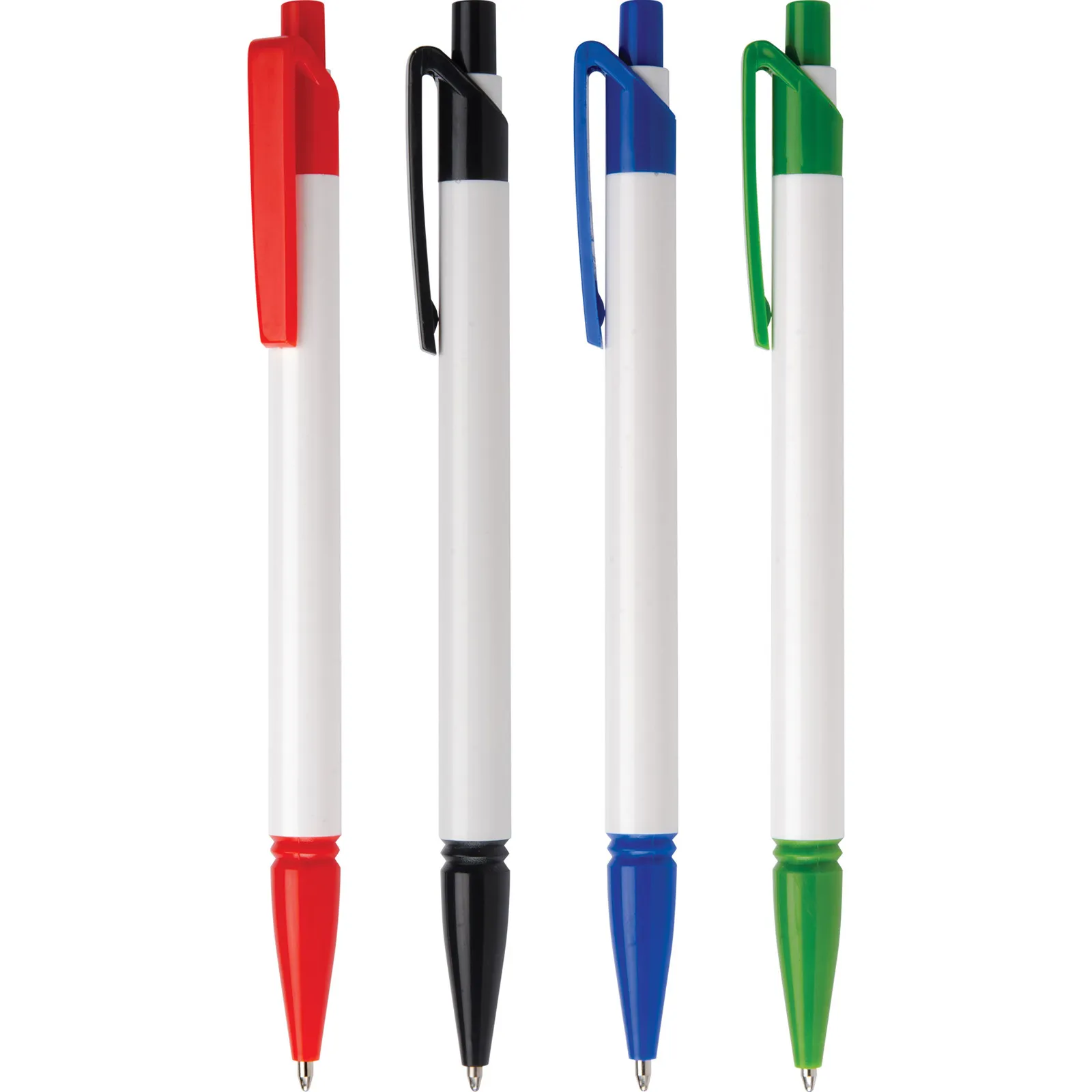 Click Pen White Barrel with Colored Trim