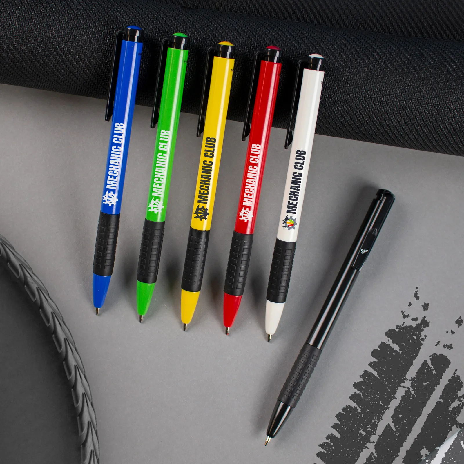 Pen with Vibrant Colors and Black Grip
