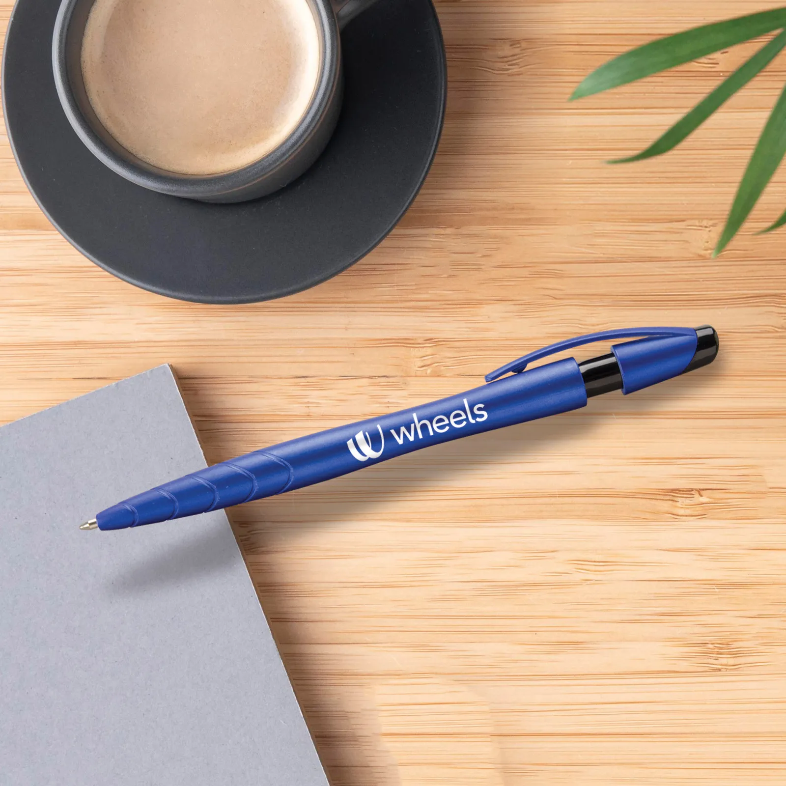 Pen with Metallic Finish and Notched Grip