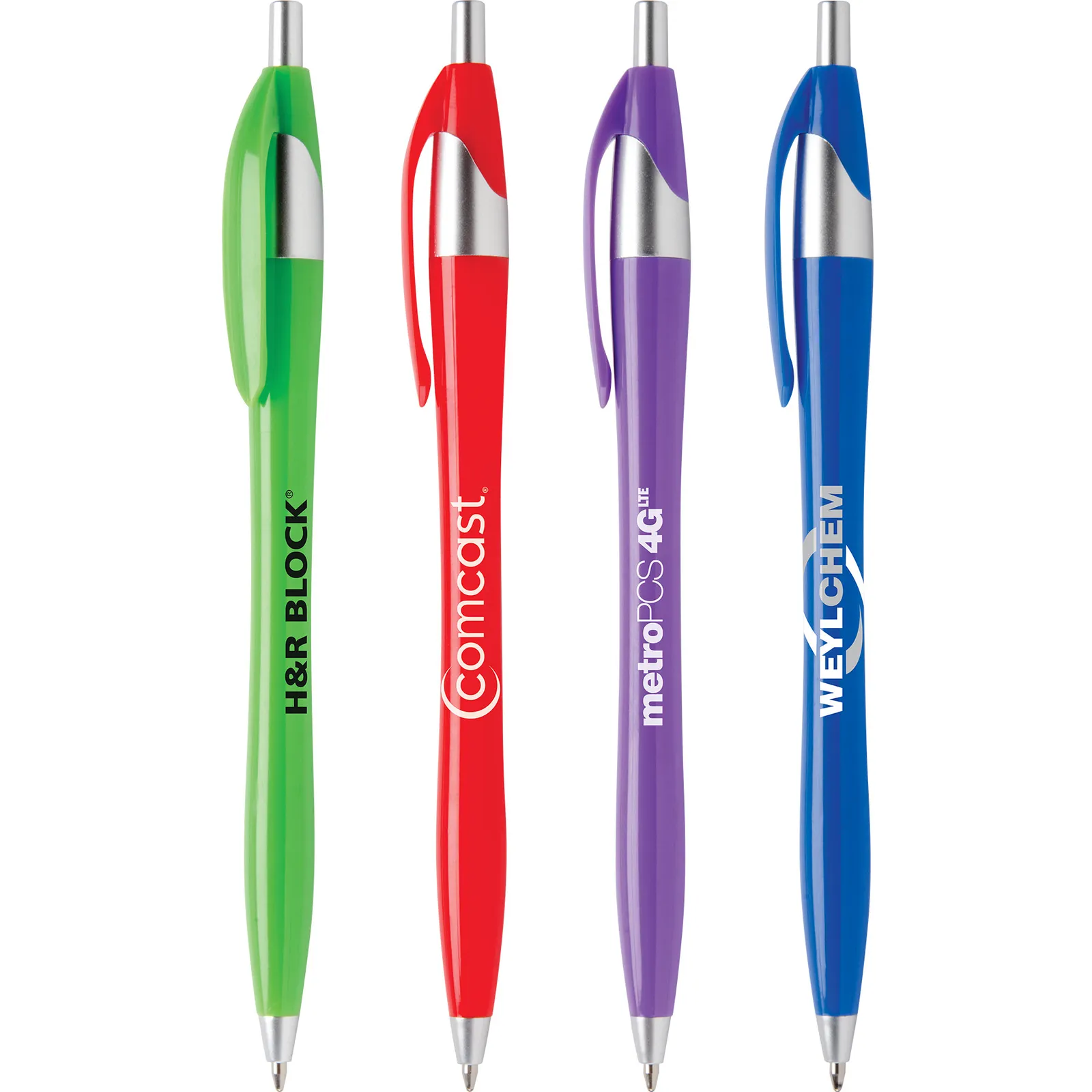 Ballpoint Pen Glossy Platinum Trim - 5.7 in