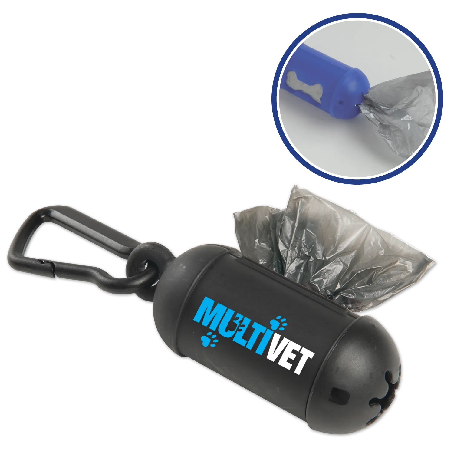 Dog Waste Bag Dispenser with Carabiner - 4.5 in - product view 2