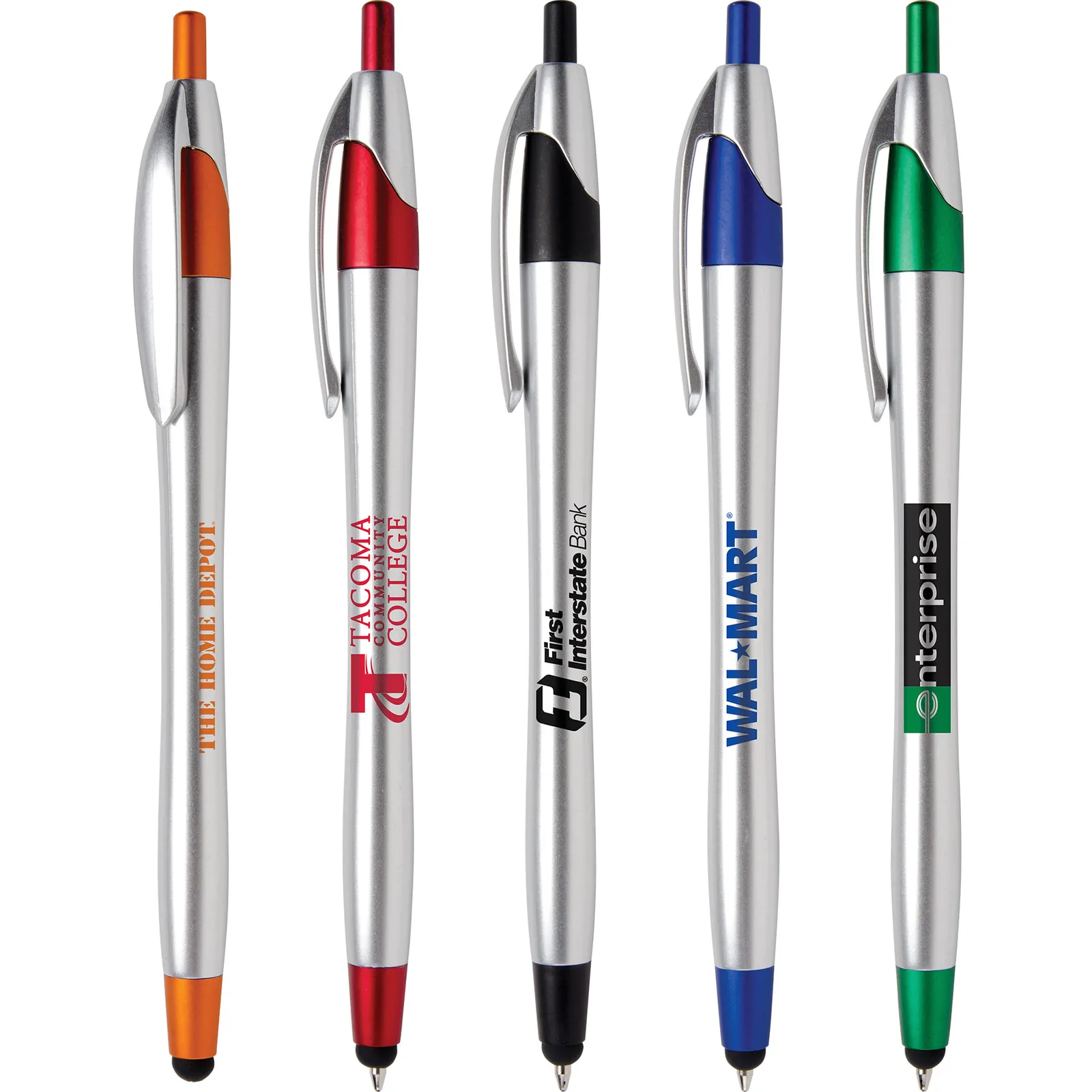 Chrome Stylus Pen with Metallic Trim - 5.7 in