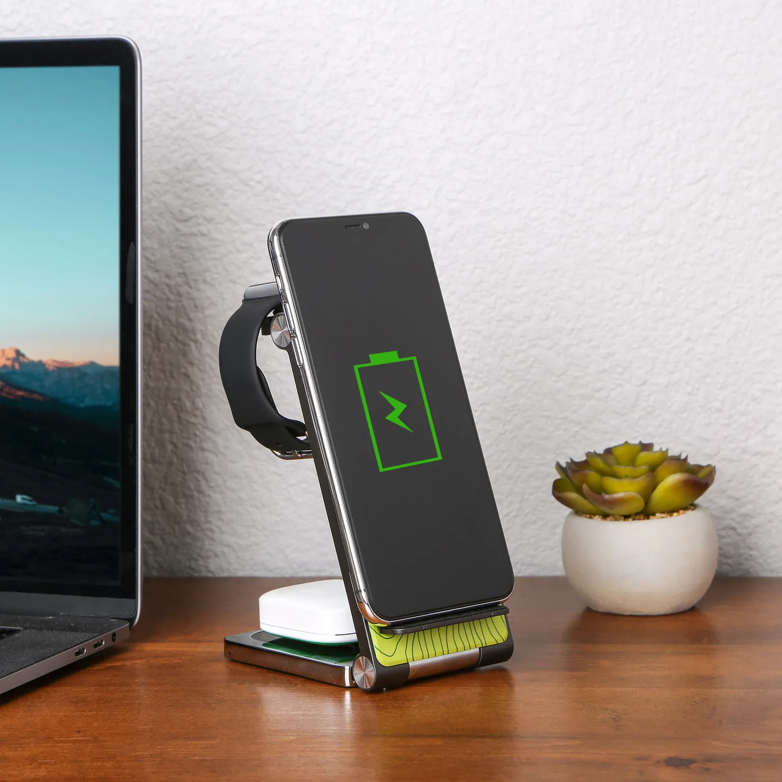 Wireless Charger 3-in-1 Foldable Stand - 5.75 in - product view 4