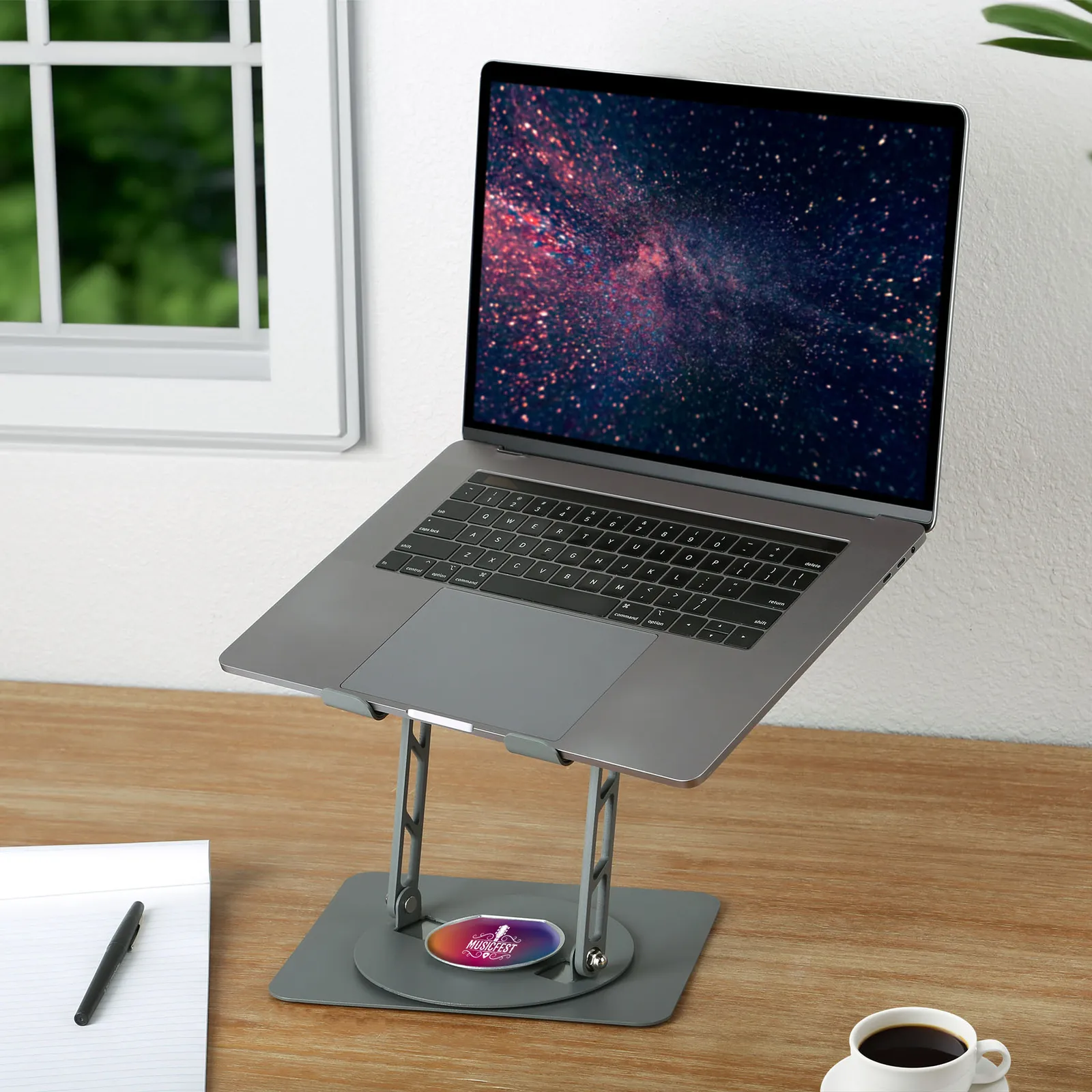Laptop Stand Adjustable Steel Swivel - 11 in
