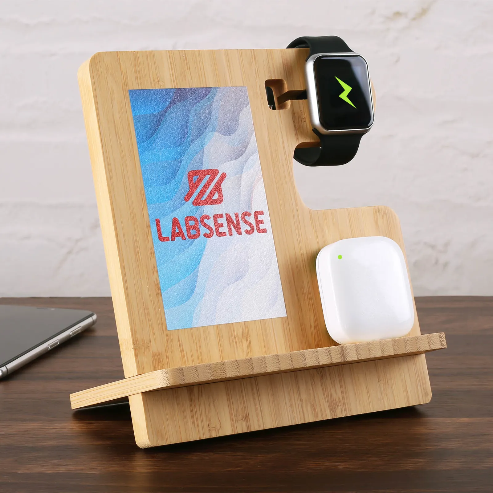 Charging Stand Bamboo 3-in-1 Wireless - 7.5 in