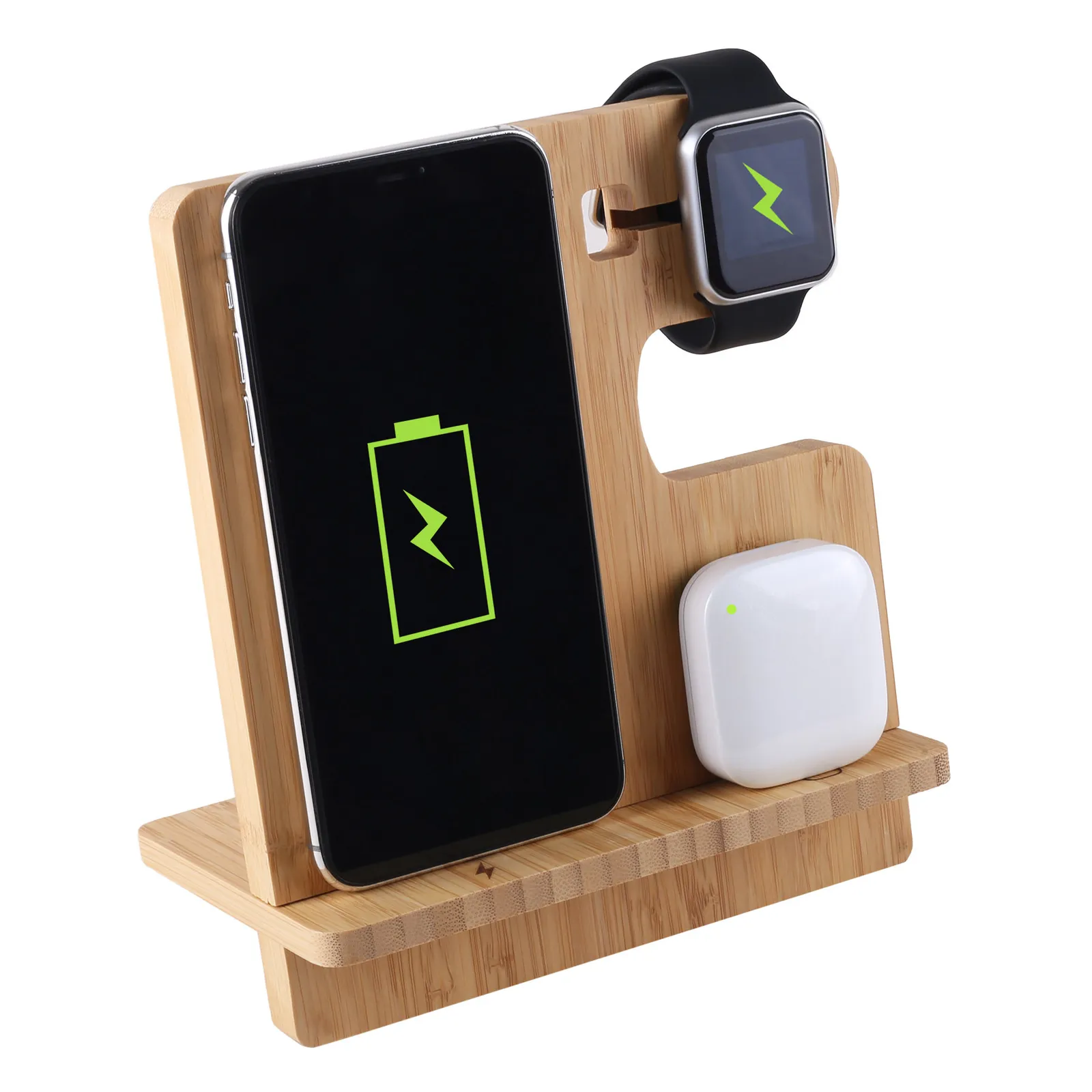 Charging Stand Bamboo 3-in-1 Wireless - 7.5 in - product view 5