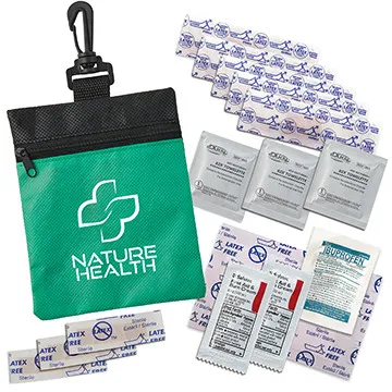 First Aid Kit RPET Recycled Material with Clip - 6 x 4 3/4 in