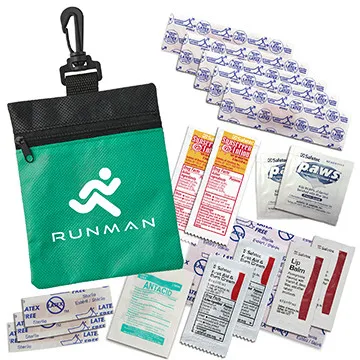 Outdoor First Aid Kit RPET with Sunscreen and Lip Balm - 6 x 4 3/4 in - product view 1