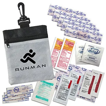 Outdoor First Aid Kit RPET with Sunscreen and Lip Balm - 6 x 4 3/4 in - product view 5