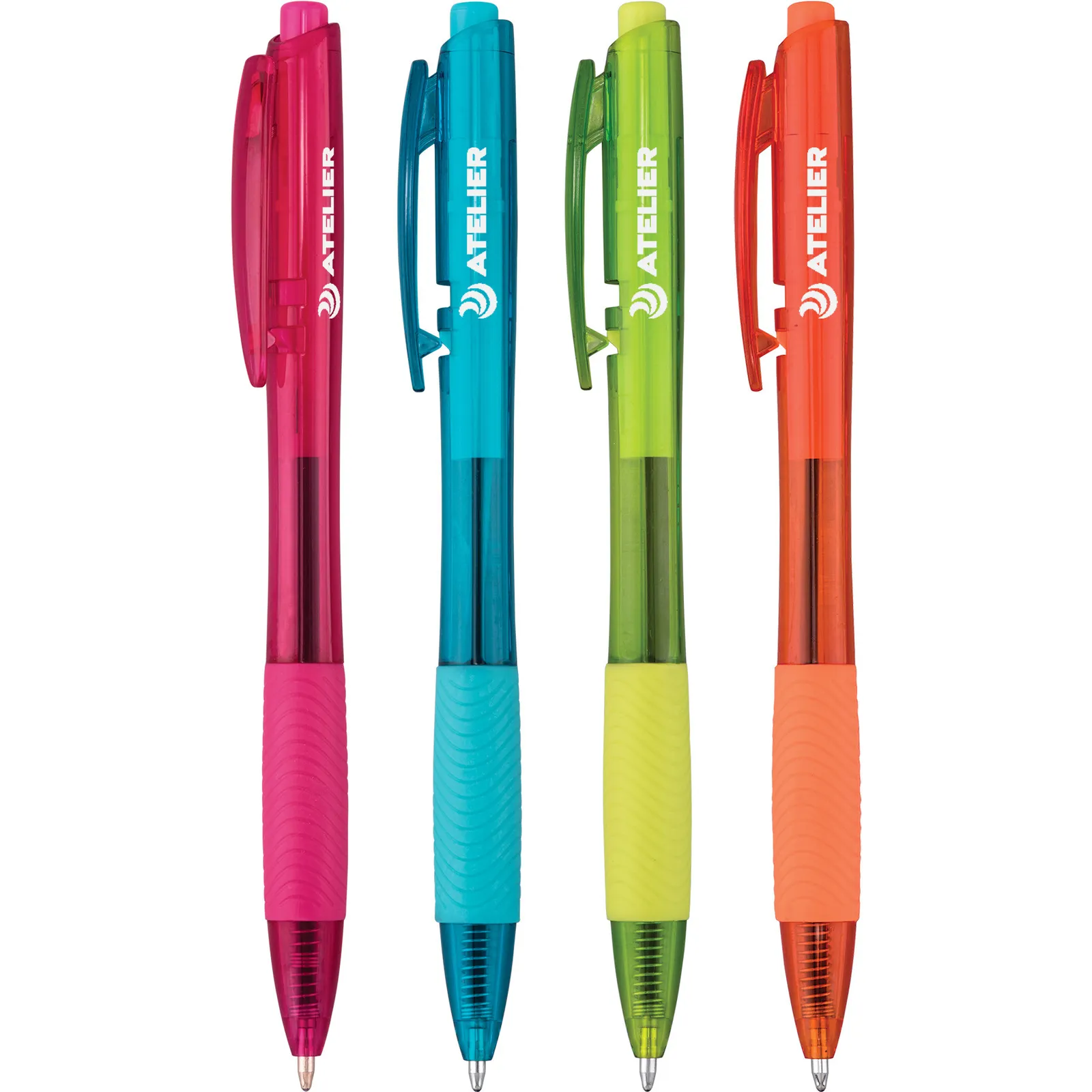 Pen Translucent Bright with Clip Retraction - 5 7/16 in