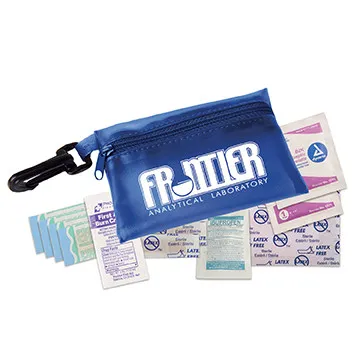 First Aid Kit Translucent Vinyl Pouch Carabiner - 4 3/4 x 3 3/8 in