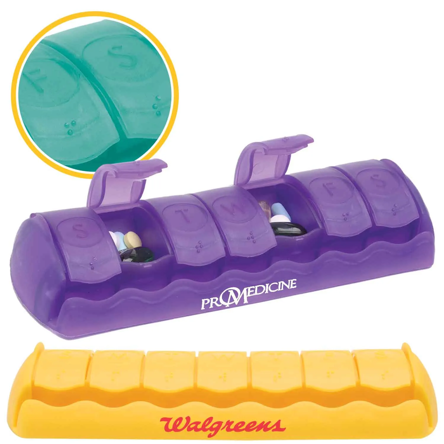 Pill Organizer 7-Day with Rounded Compartments - 7 x 2.5 in - product view 2