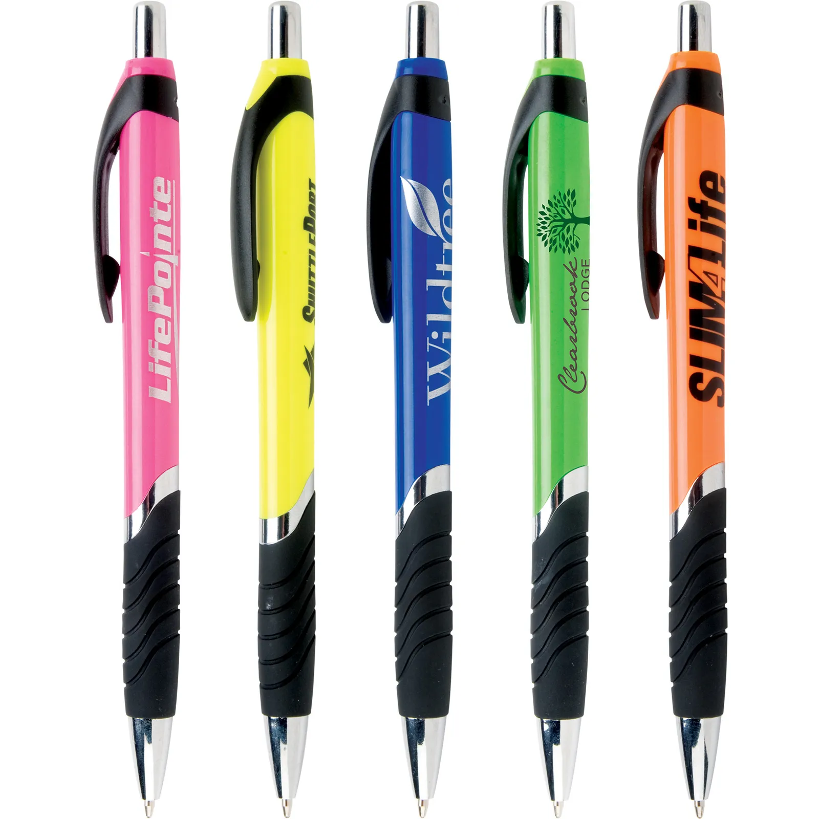 Pen with Contoured Black Grip and Chrome Accents - 5.6 in