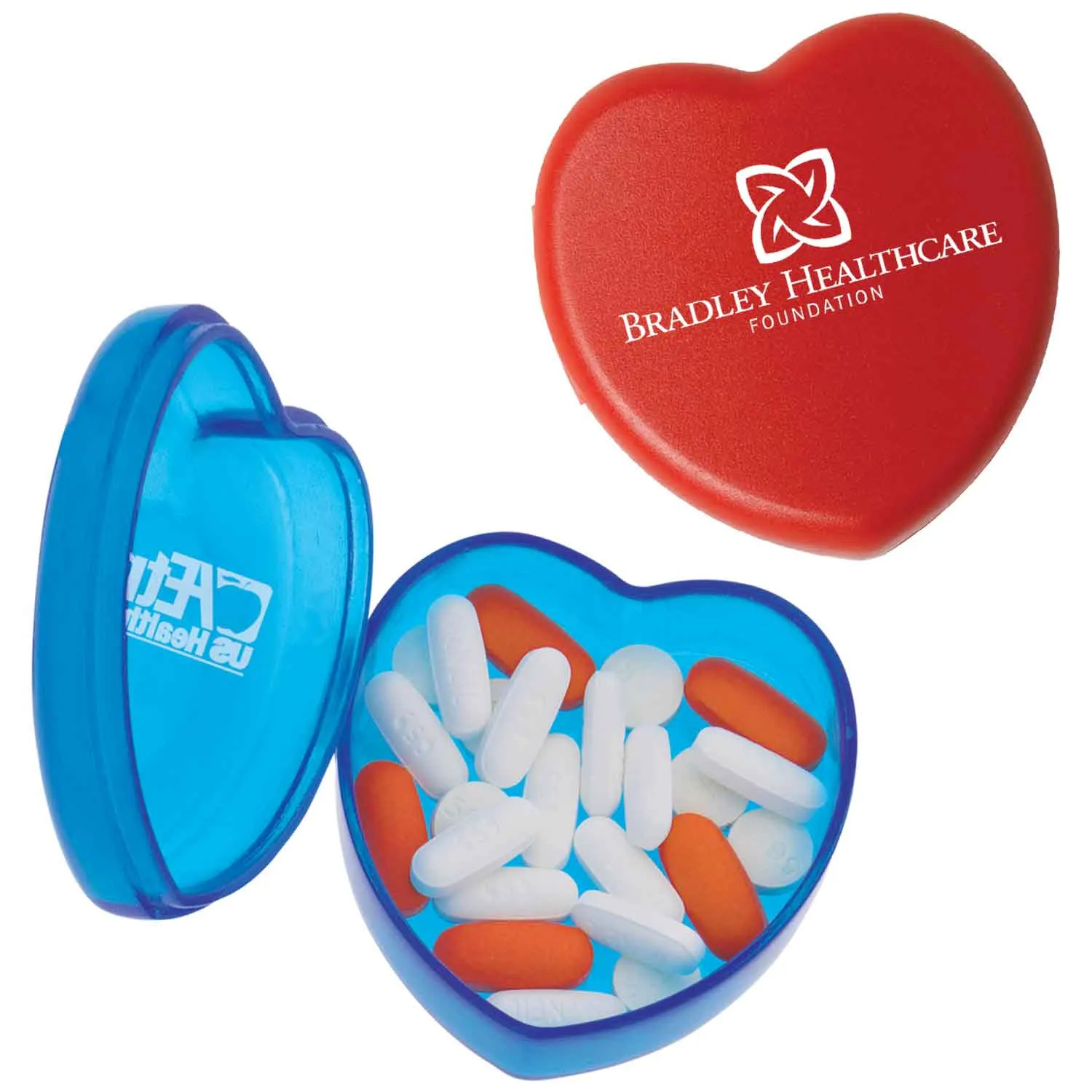 Pill Box Heart Shaped Compact Design - 1.75 x 1.9 in - product view 1