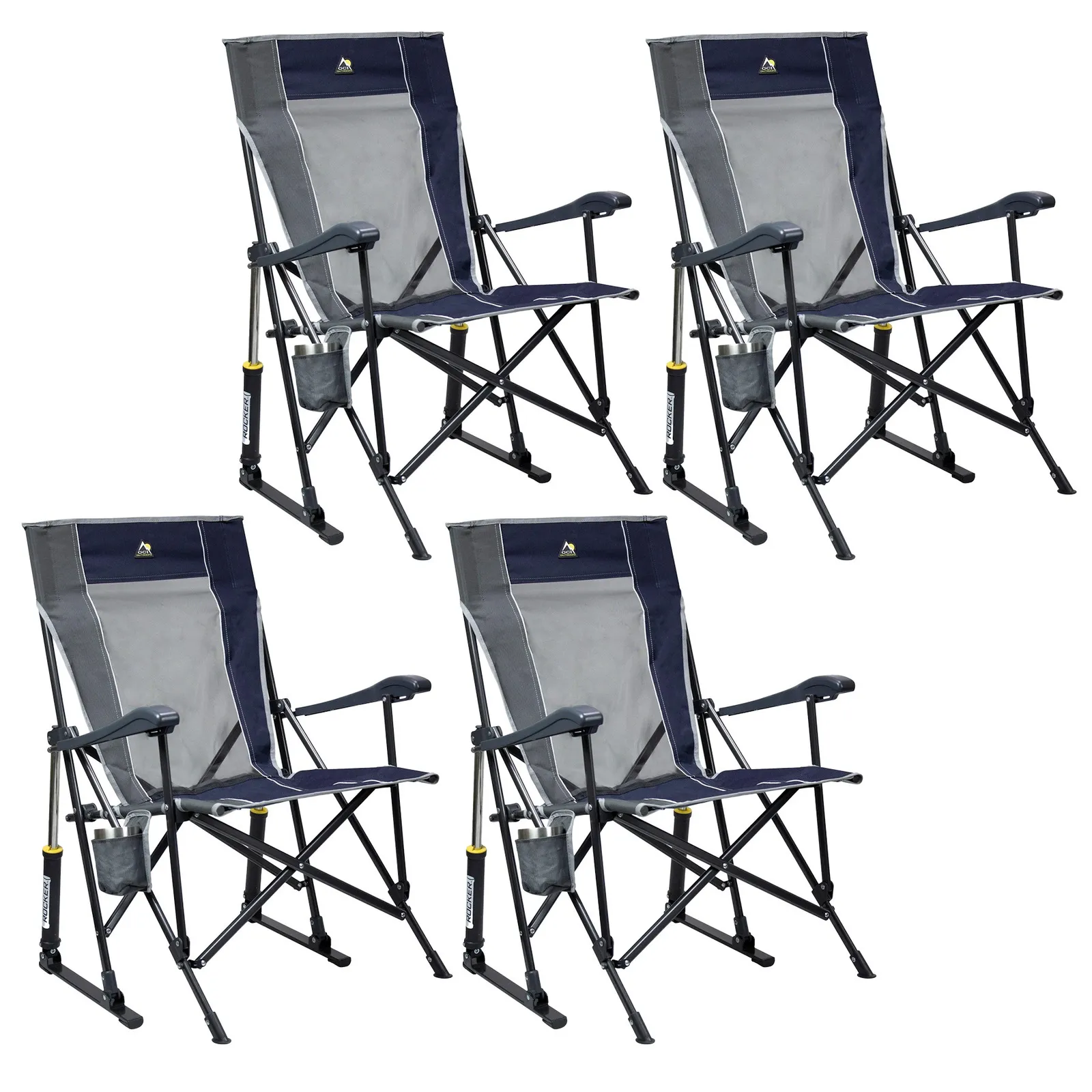 Folding Rocker Chair with Spring Action Technology (4 Pack)