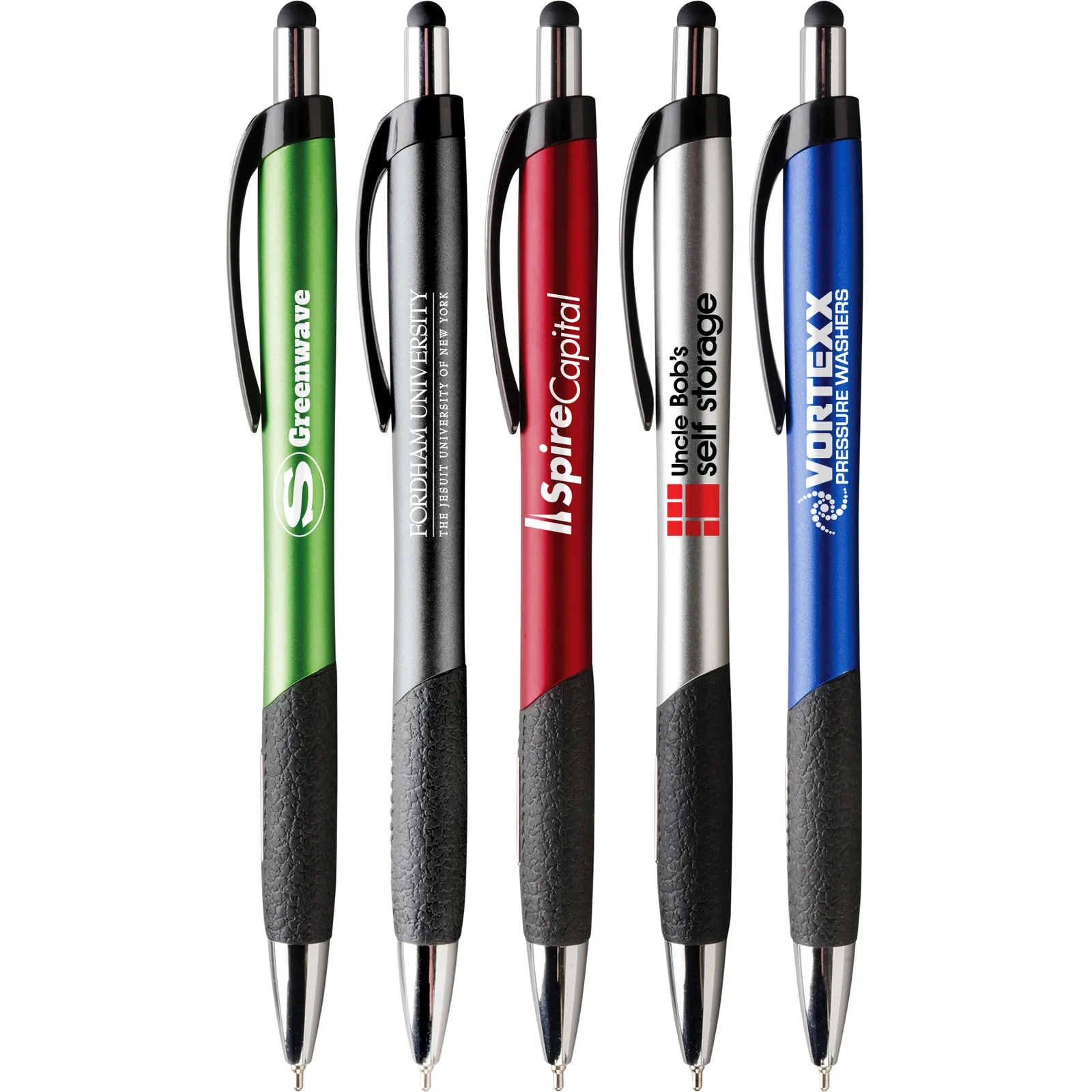 Stylus Pen with Leather-Look Grip - Metallic Finish