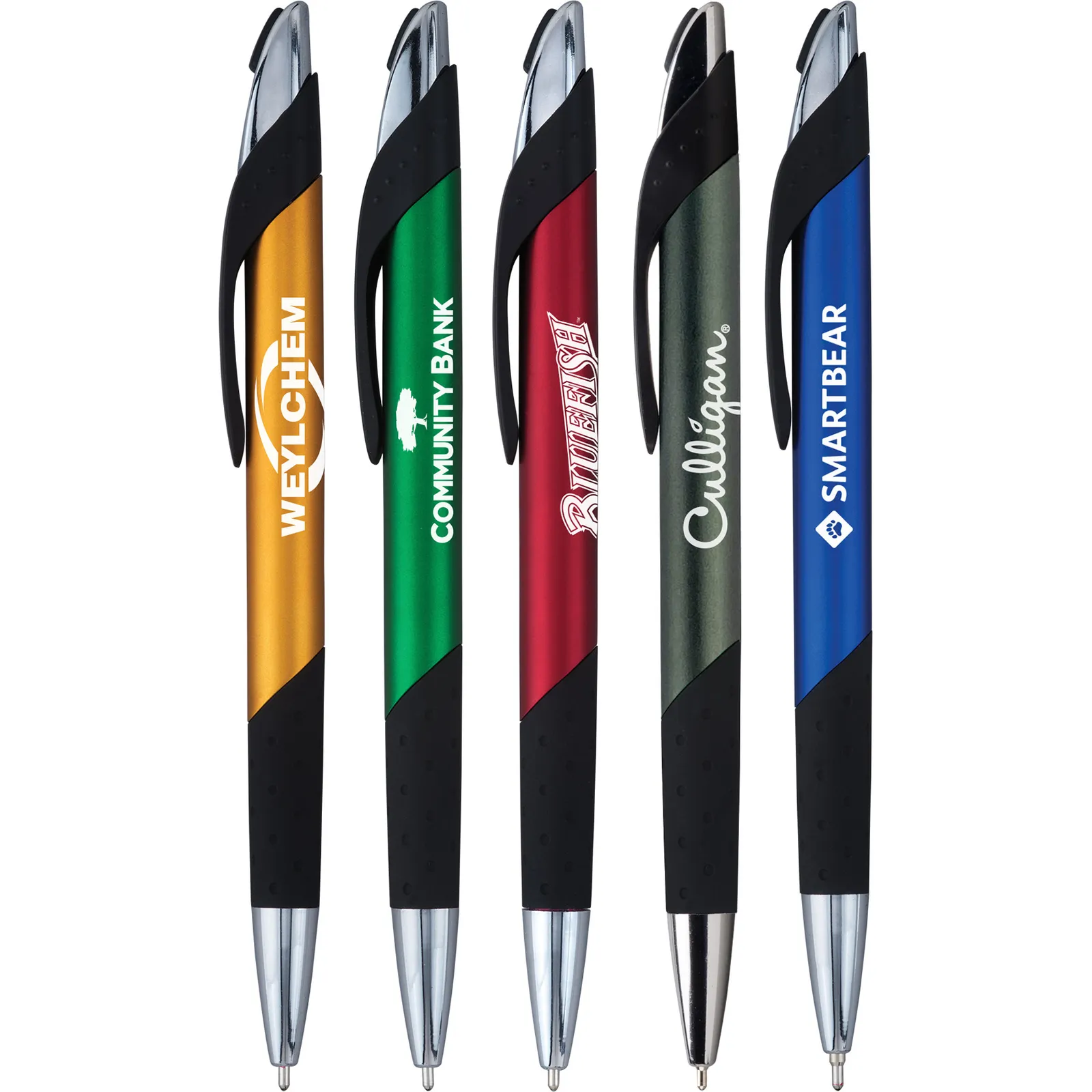 Hybrid Ink Pen with Dimpled Grip and Chrome - 6 in