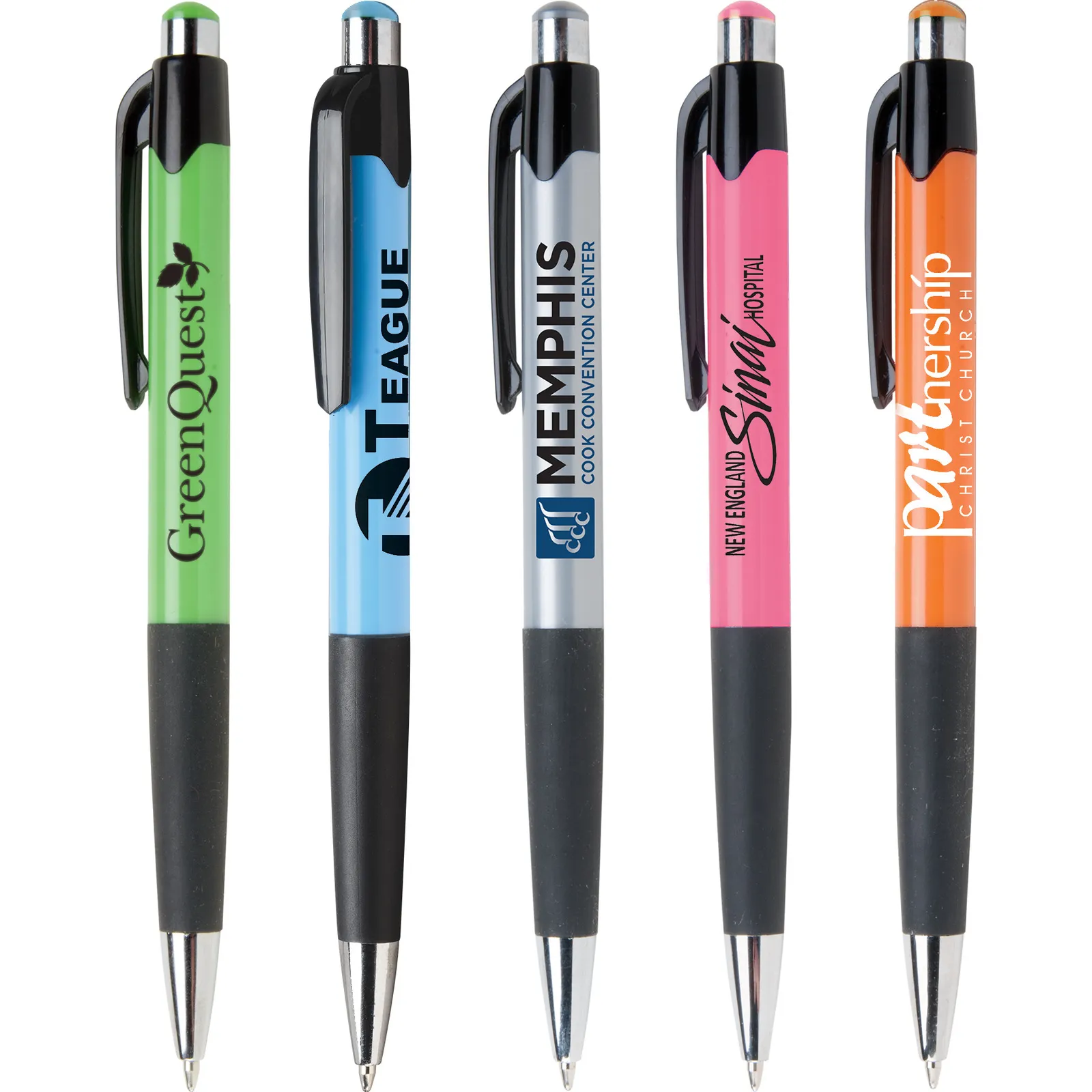 Ballpoint Pen with Spring Colors and Silver Accents