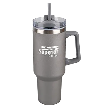 Stainless Steel Tumbler with Straw and Slide Lid - 40 oz - product view 11